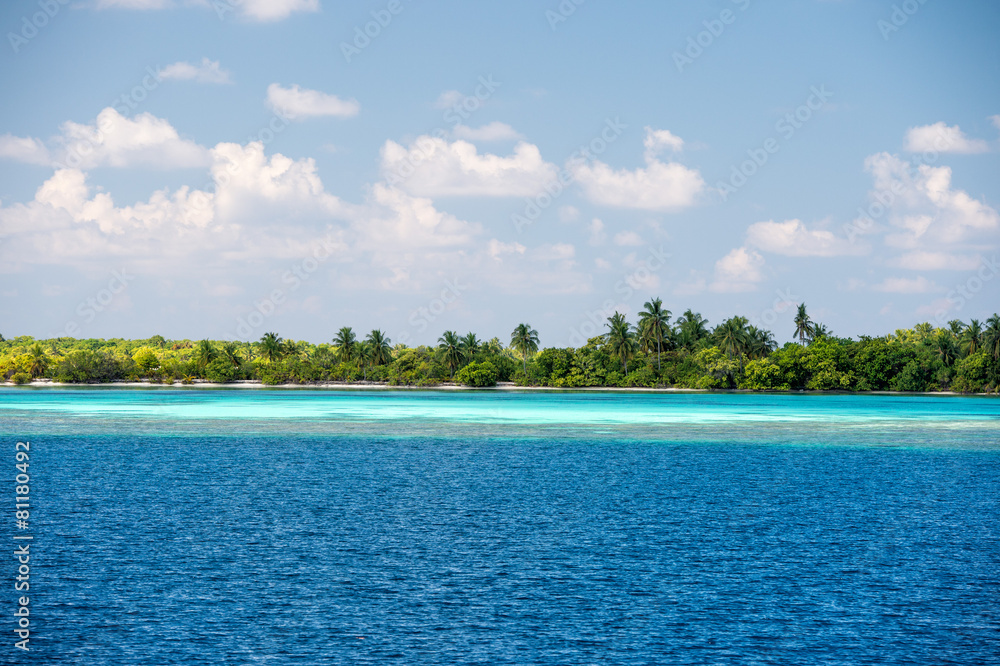 马尔代夫热带天堂海滩水晶水