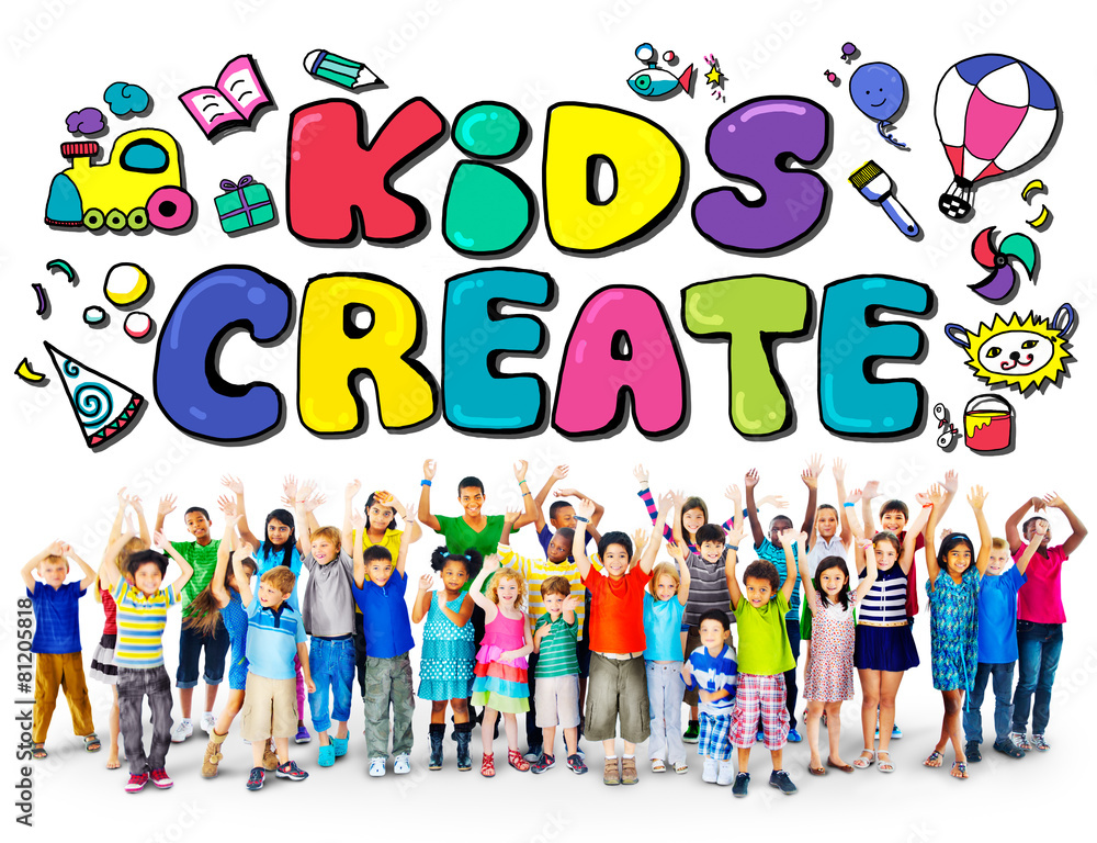 Kids Create Cretivity Design Ideas Colorful Concept