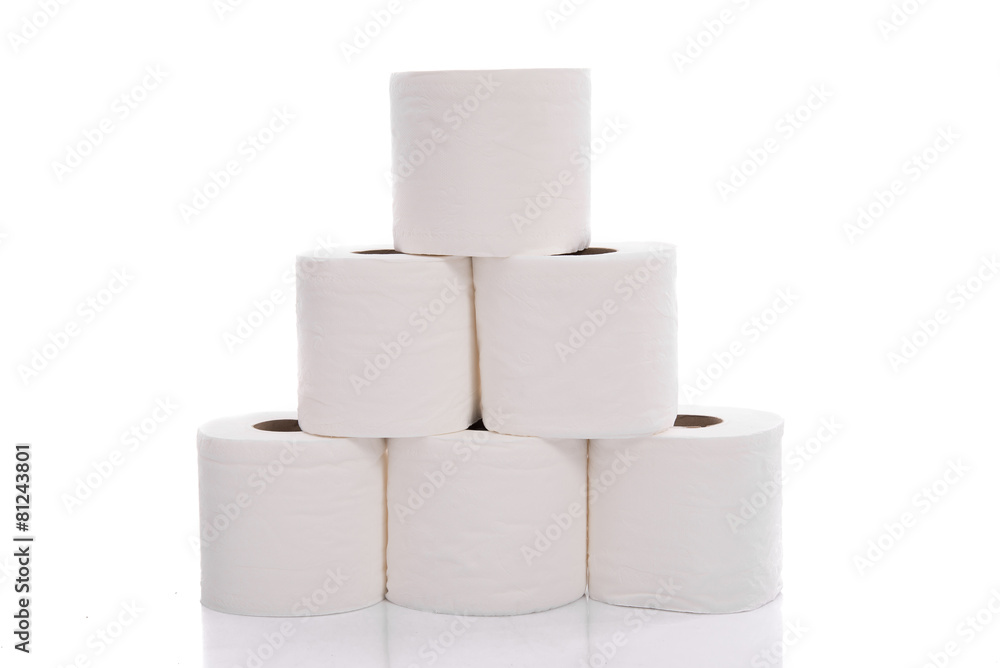 Rolls of toilet paper isolated