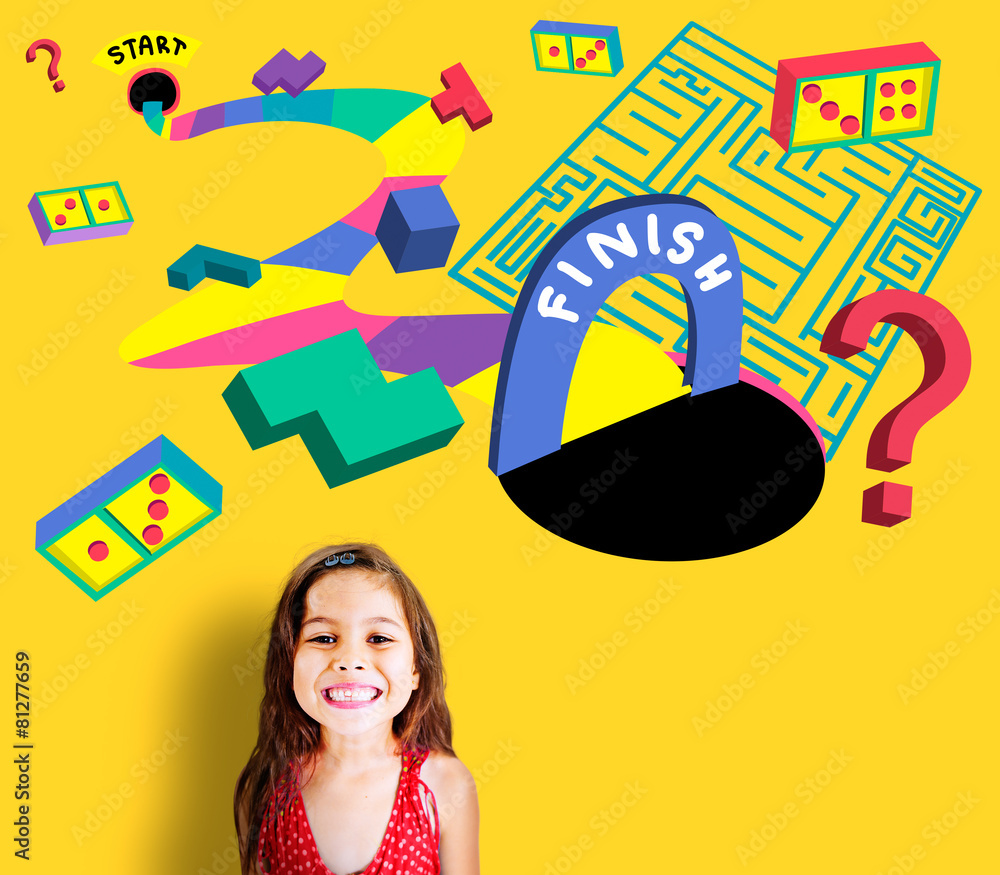 Kids Maze Puzzle Game Fun Solution Concept