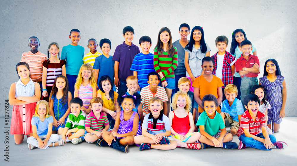 Kids Children Diversity Happiness Group Concept