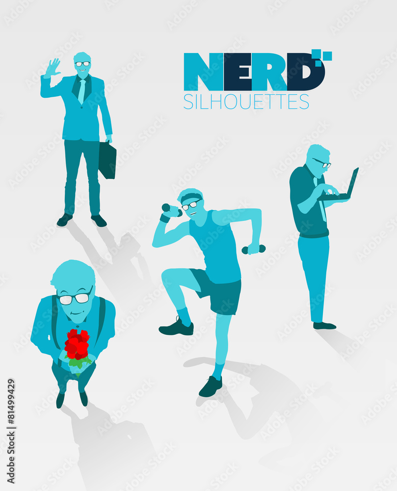 Nerd剪影矢量