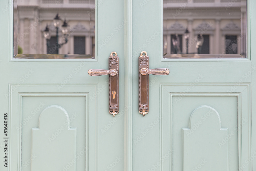 Classic knobs in door use for background