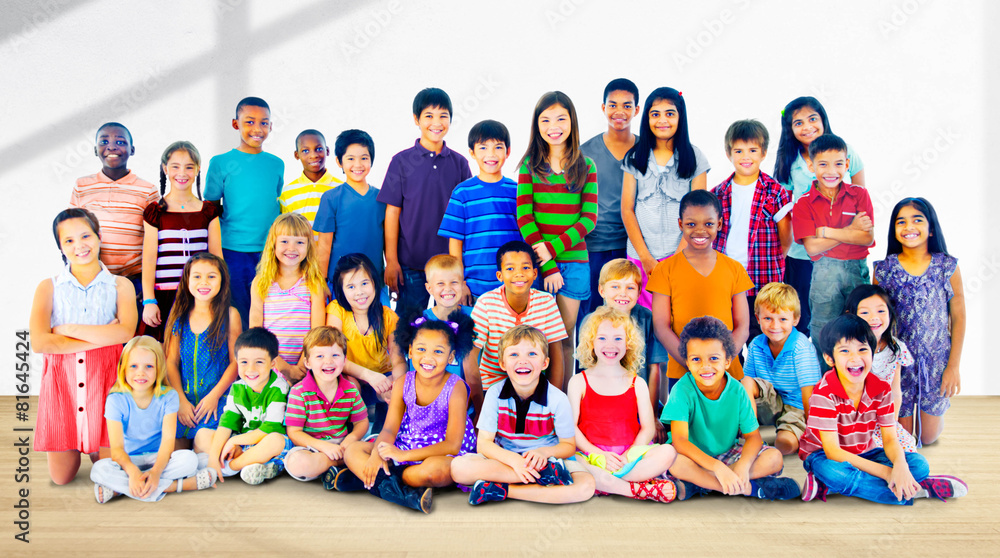 Kids Children Diversity Happiness Group Concept