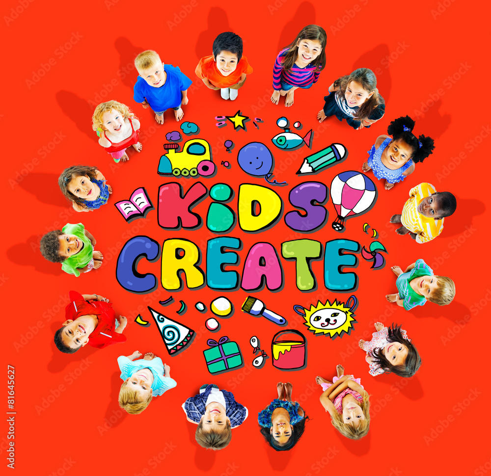 Kids Create Cretivity Design Ideas Colorful Concept