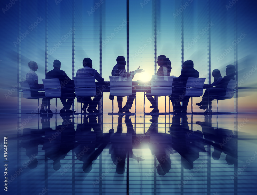 Group Business People Meeting Back Lit Concept