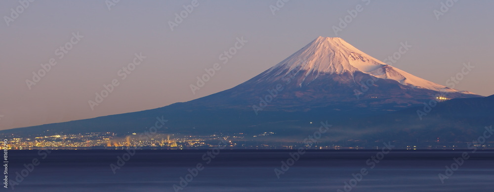 Mountain Fuji and sea from Izu city Shizuoka