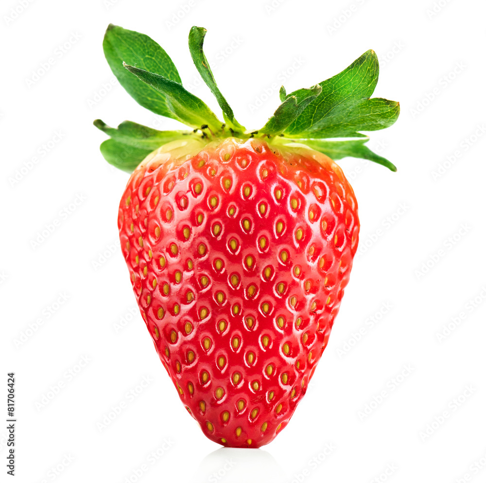 Fresh ripe strawberry isolated on a white background