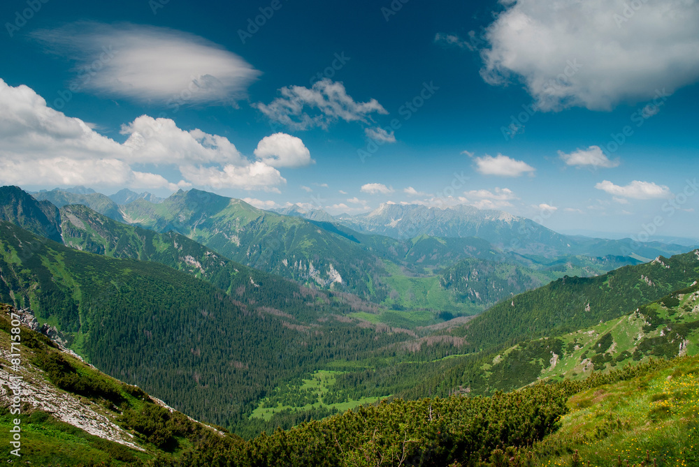 塔特拉山脉的山谷景观