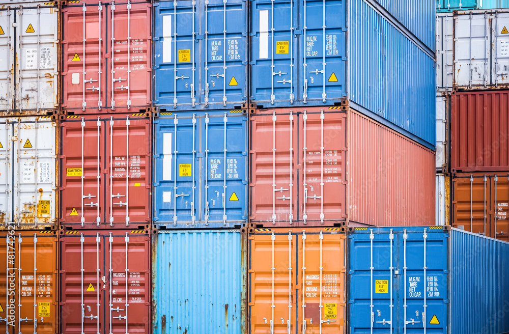 cargo containers closeup