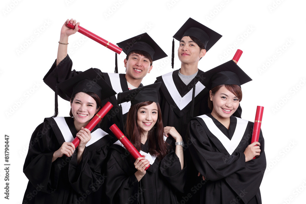 group of happy graduates student