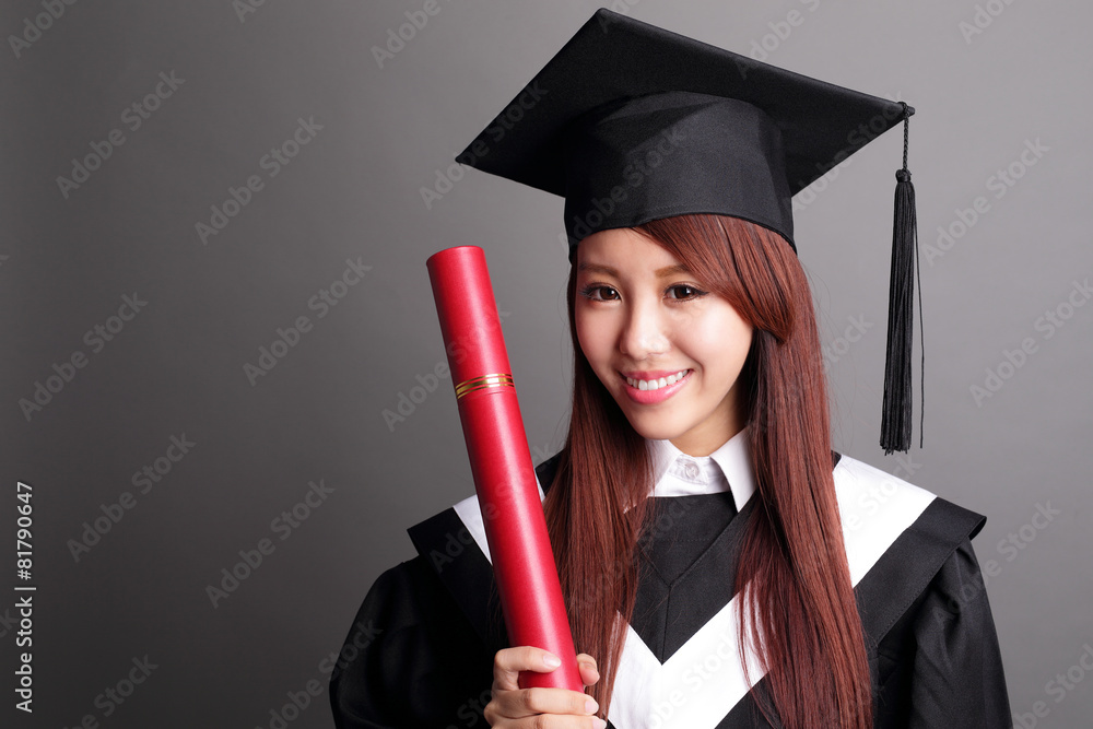 Smile graduate student woman