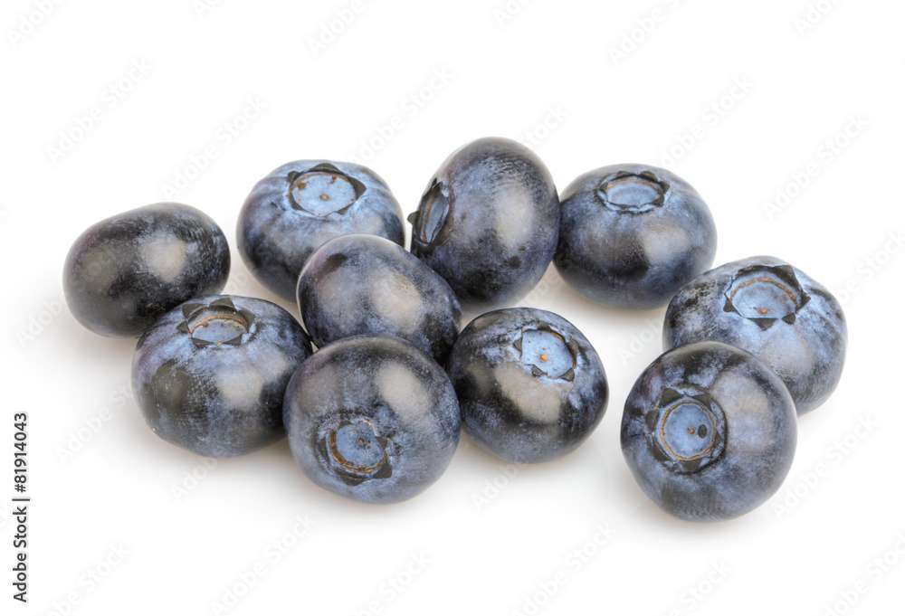 blueberries isolated on white background