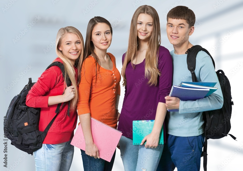 Student. Four College Students