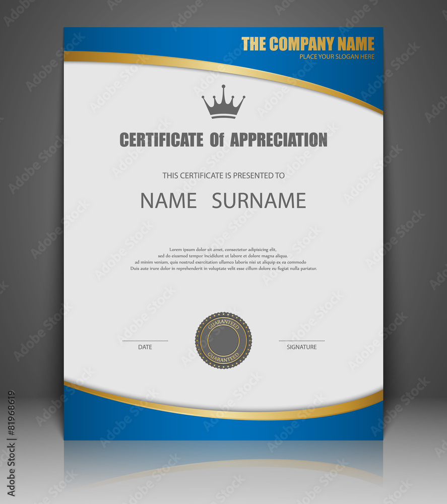 Vector certificate template.