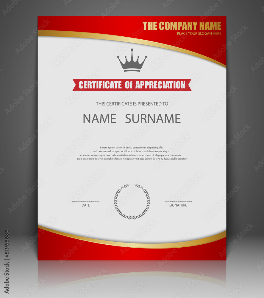 Vector certificate template.