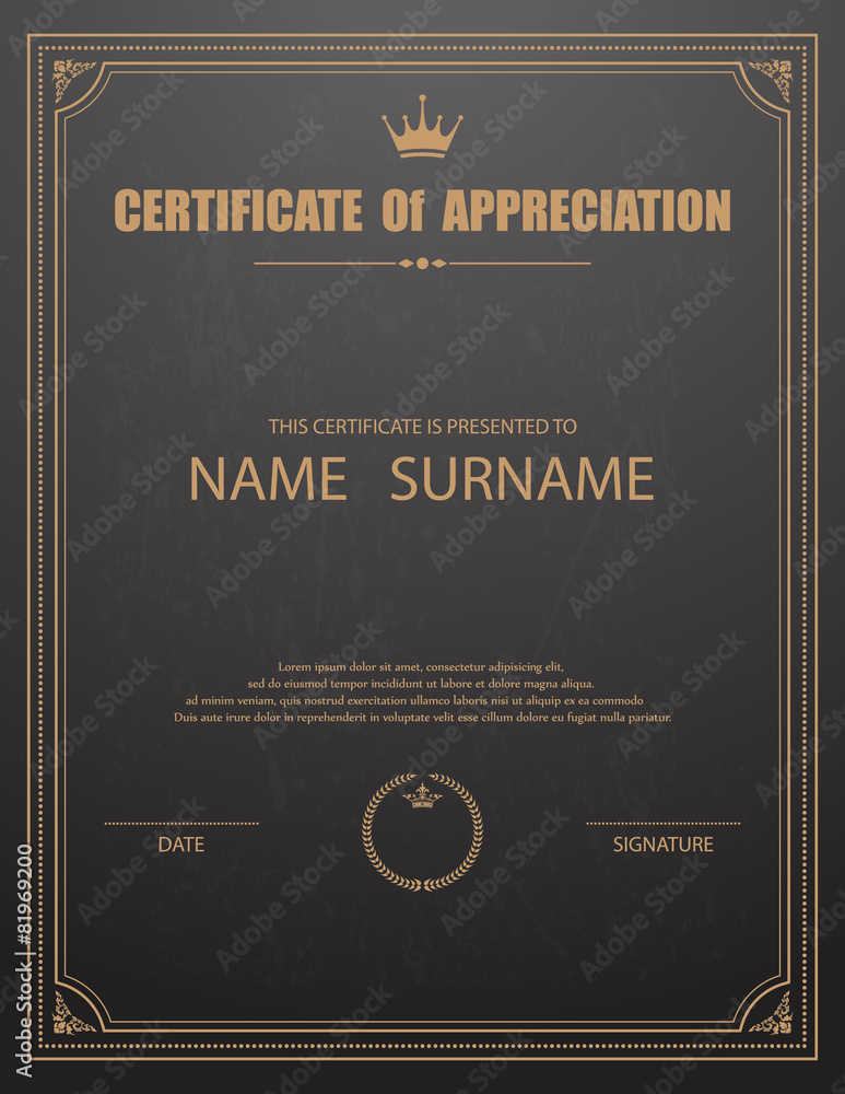 Vector certificate template.