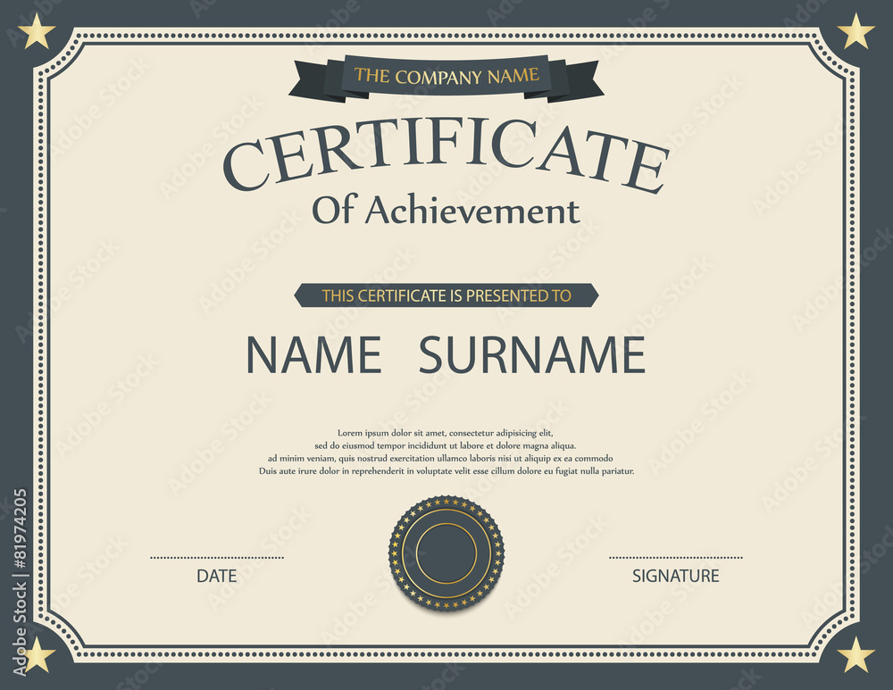 Vector certificate template.