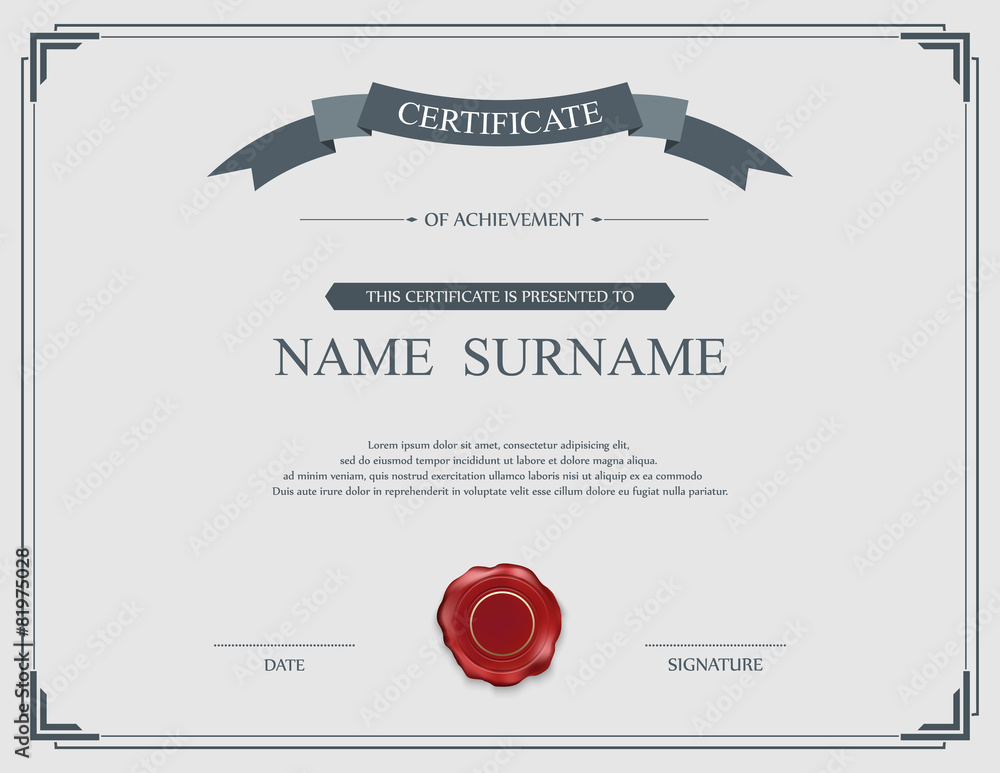 Vector certificate template.