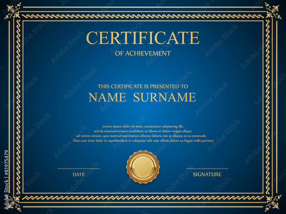 Vector certificate template.