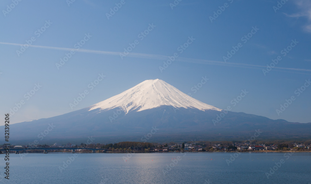 春季富士山和川口湖