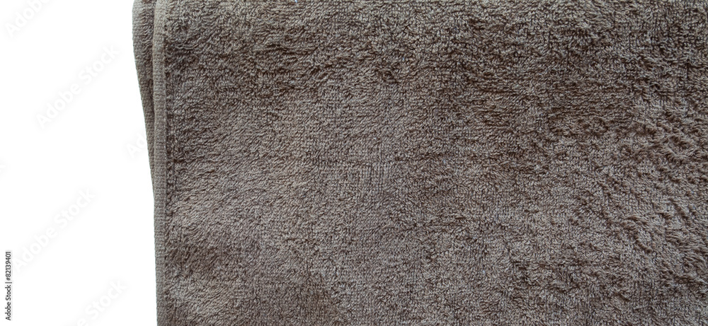 Brown towel isolated on a white background