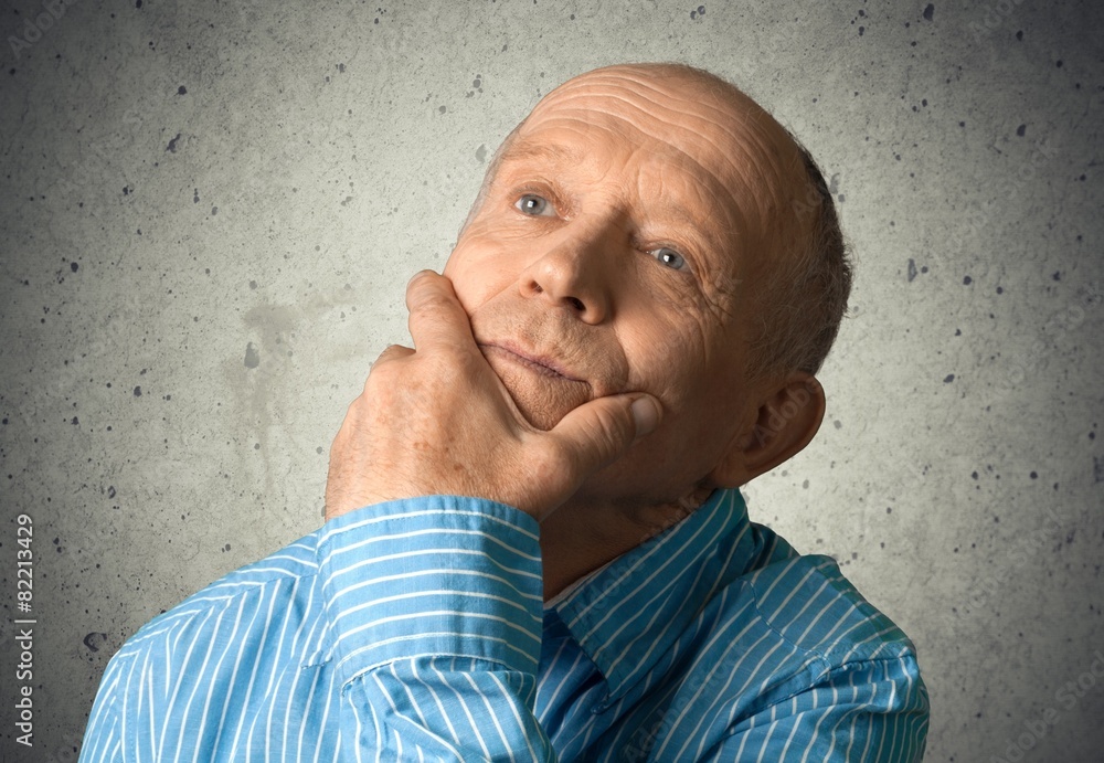 Thinking. Man Thinking on White Background