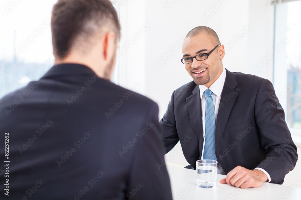 Adult. Image of young businessman with cup of coffee