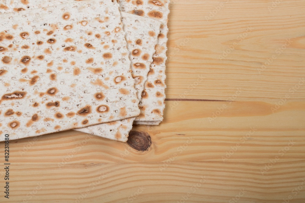 Seder. Passover background. wine and matzoh (jewish passover