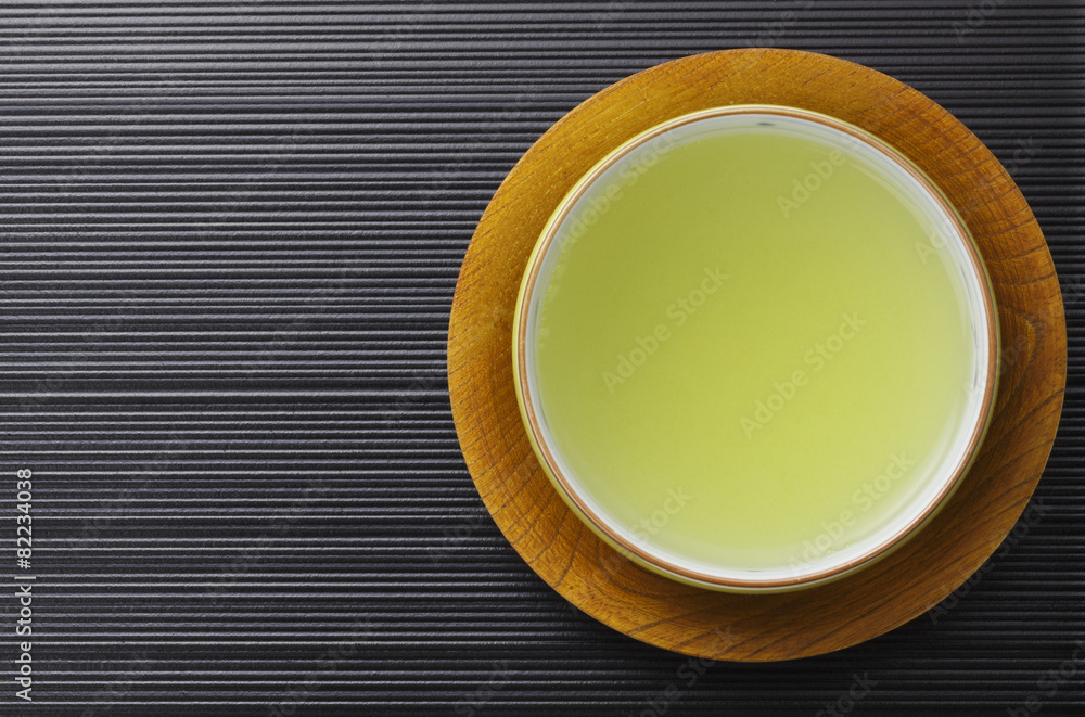 Japanese green tea in porcelain cup　