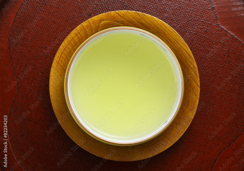 Japanese green tea in porcelain cup　