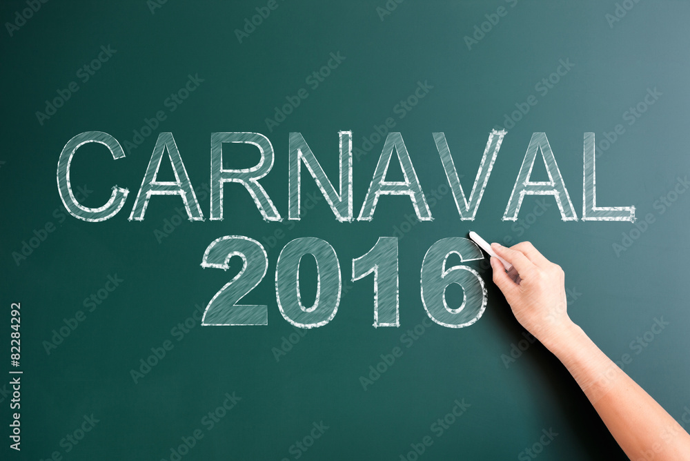 writing carnaval 2015 on blackboard