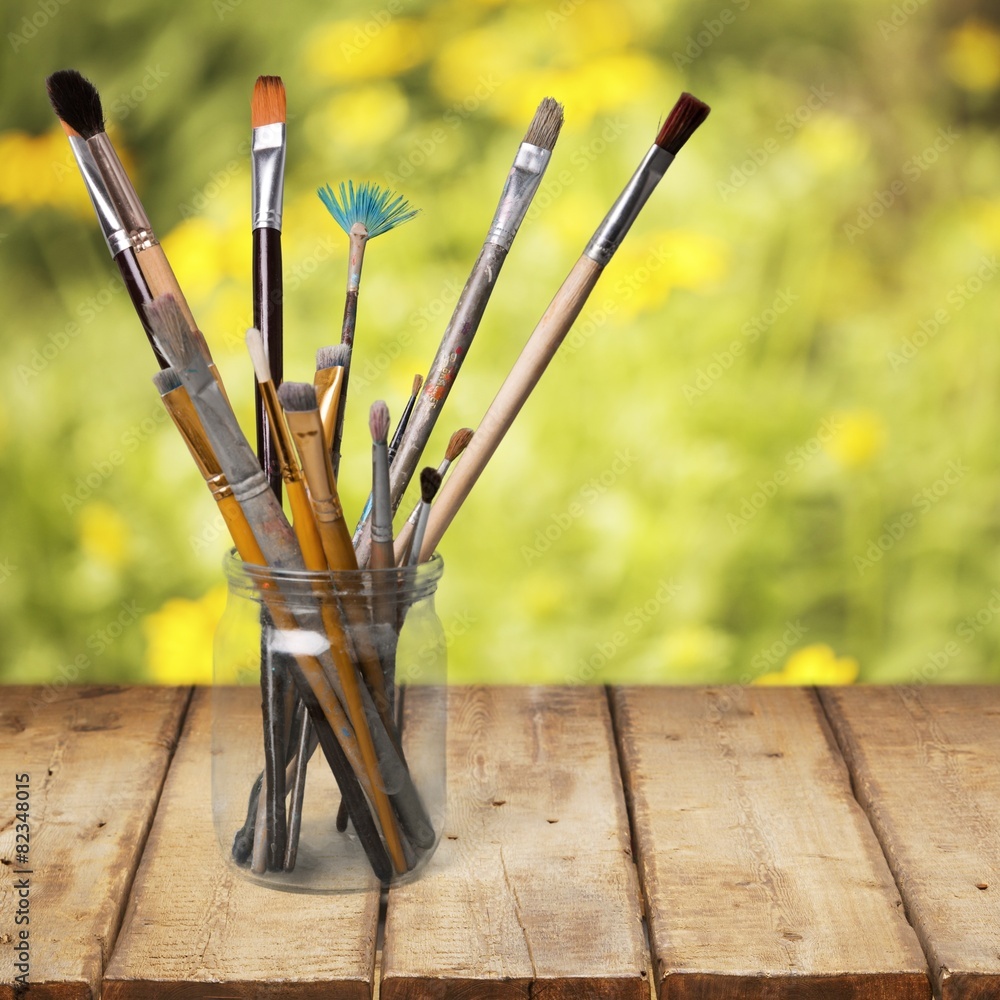 Paintbrush. Paintbrushes isolated on white