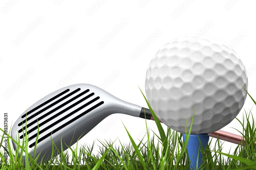 Golf. 3D. Golf Ball and Club