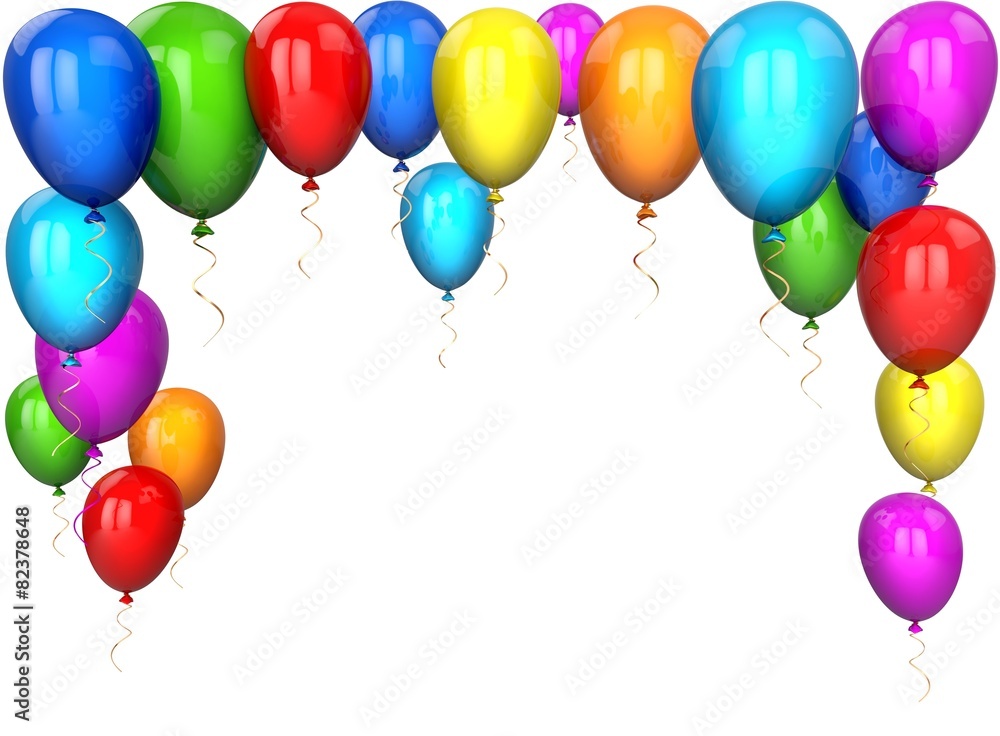 Birthday. 3D. Colored Balloon Background II