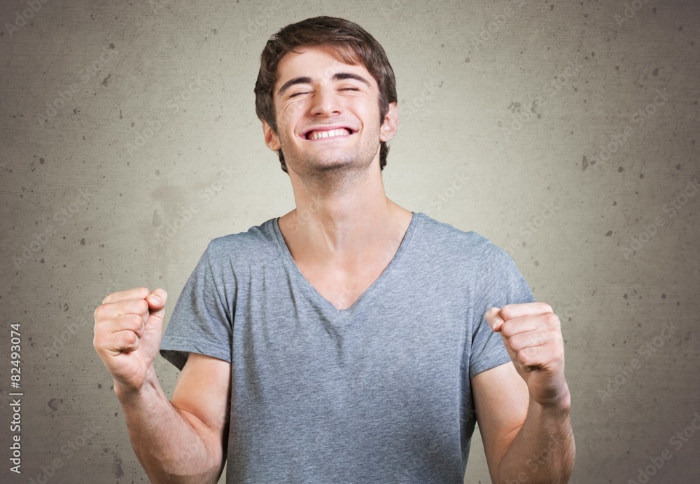 Winner. Portrait Of Excited YoungÃƒÆ’?Ãƒâ€šÃ‚Â Man, Outdoor