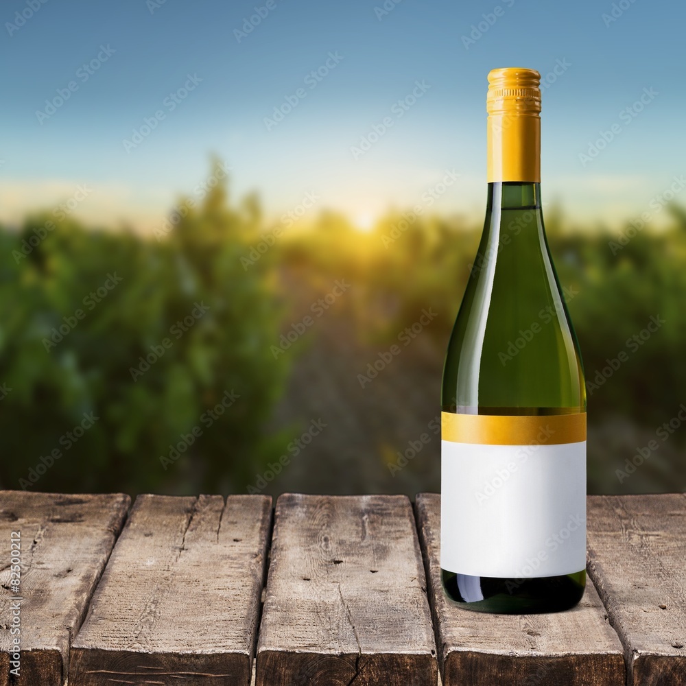 Wine. Bottle of red wine (clipping path included)