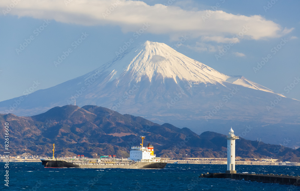 冬季富士山和糖谷湾