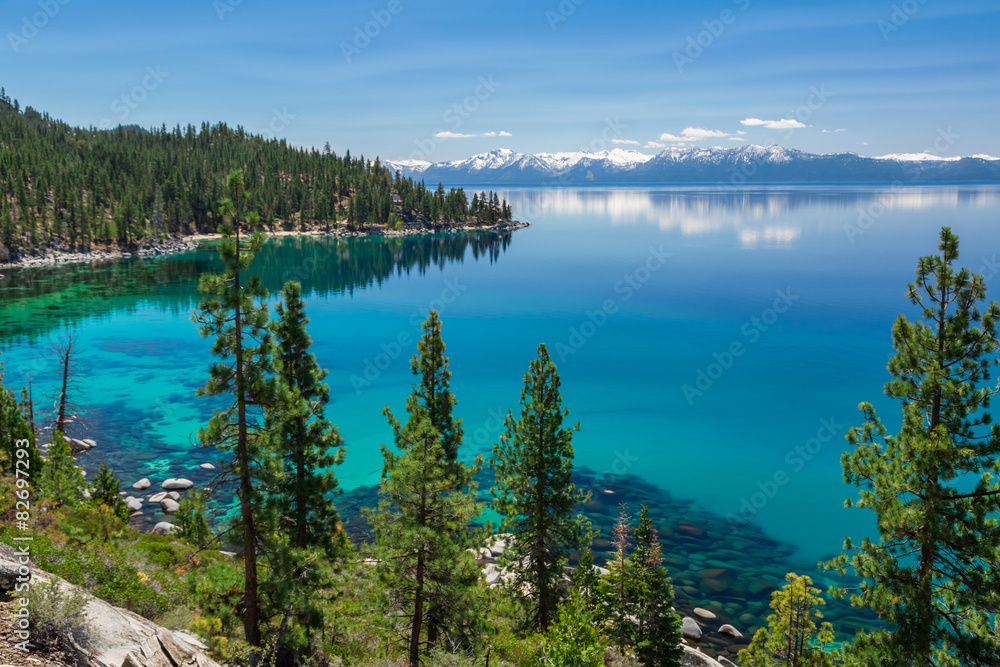 Turquoise waters of Lake Tahoe