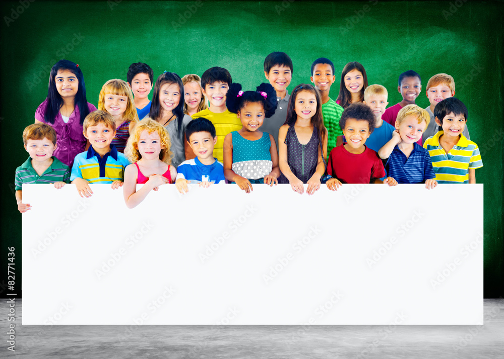 Kids Children Diversity Happiness Group Education Concept