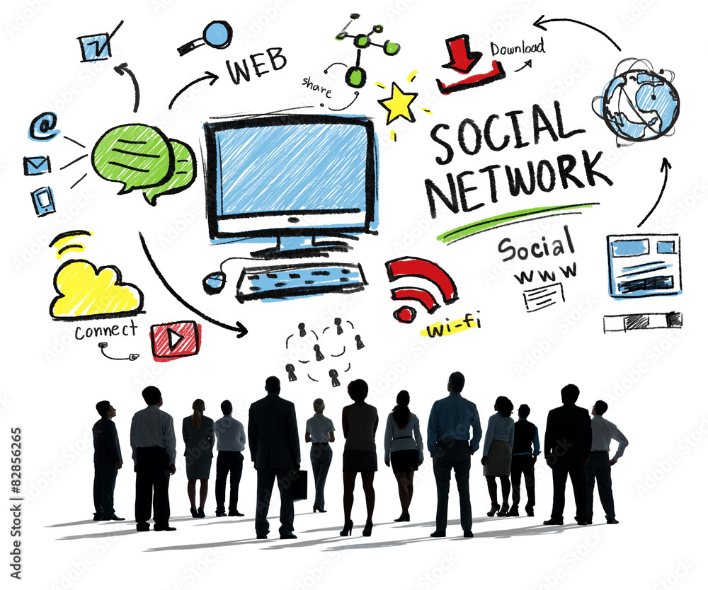 Social Network Social Media Business People Aspiration Concept