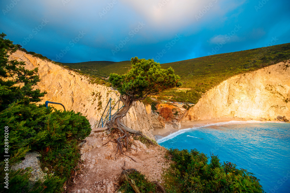 Porto Katsiki coast on Lefkada island