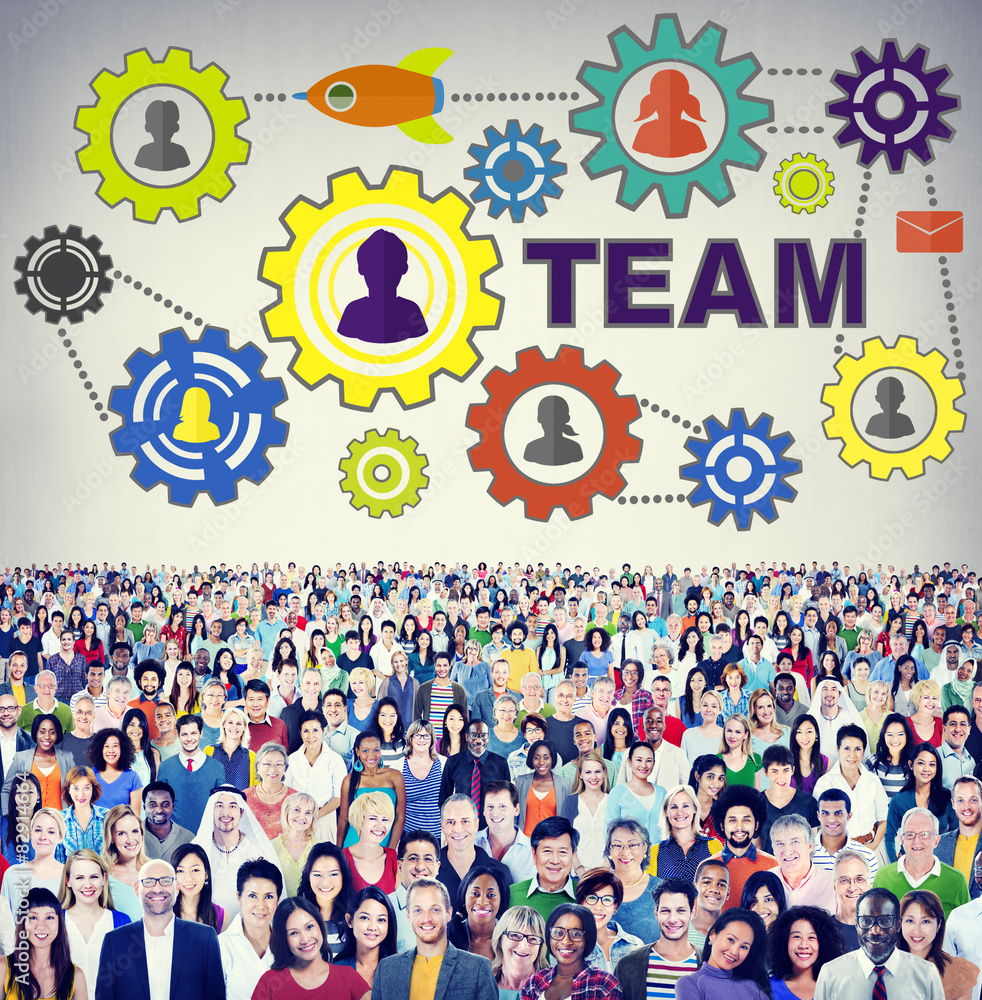 Team Functionality Industy Teamwork Connection Technology Concep