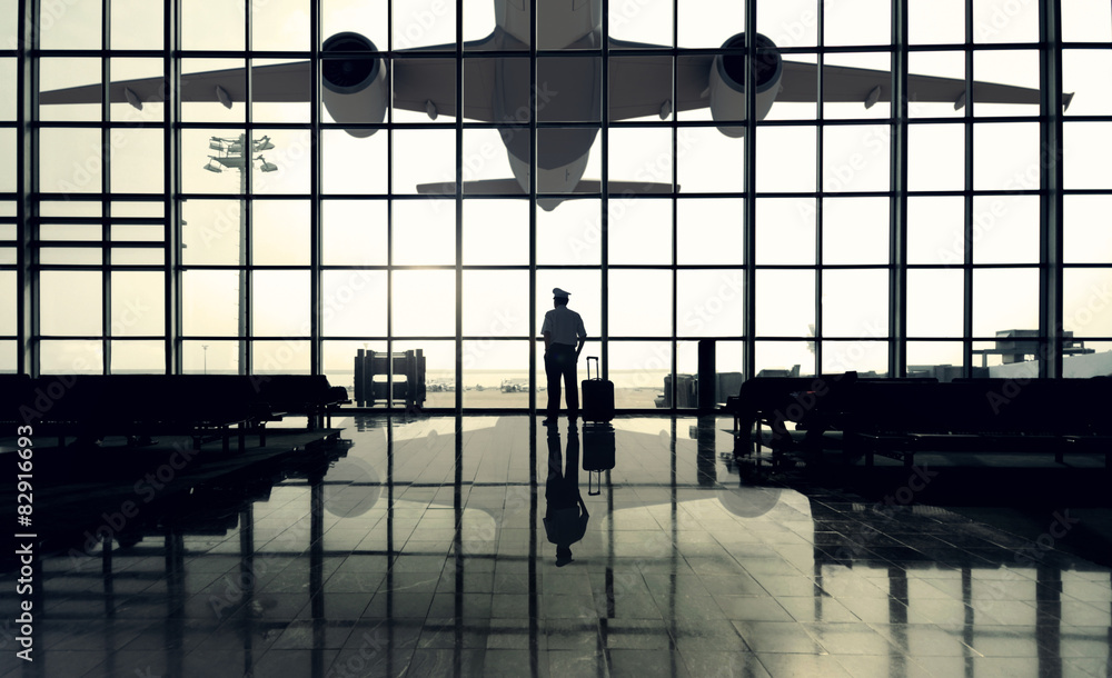 Back Lit Business People Traveling Airport Passenger Concept