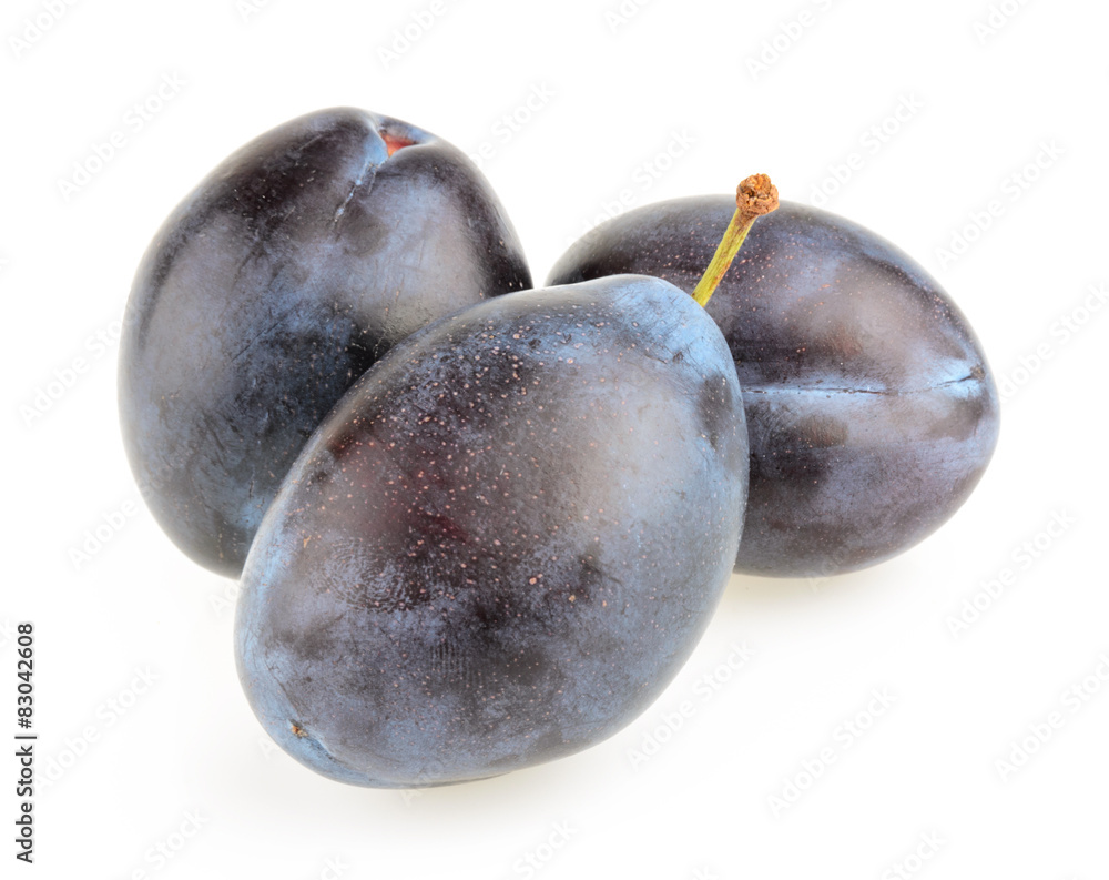 Plums isolated