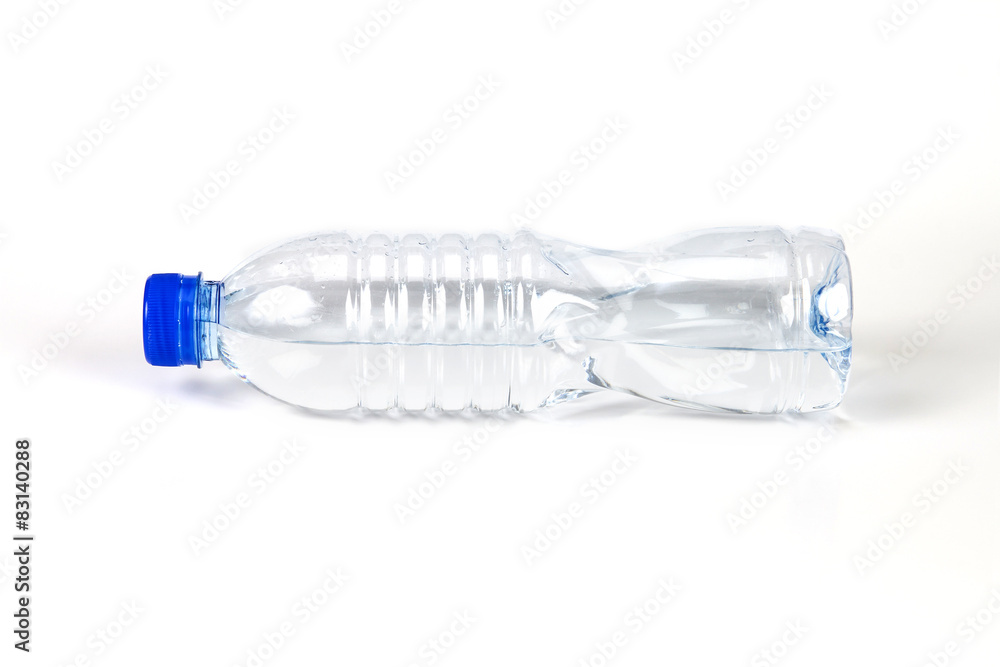 fresh drink water bottle horizontal placed on white background