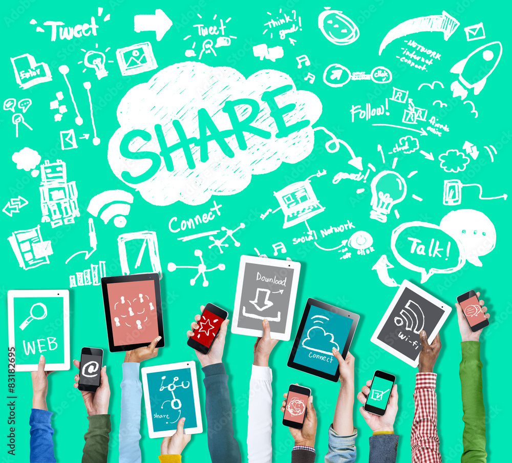 Share Sharing Connection Online Communication Networking Concept