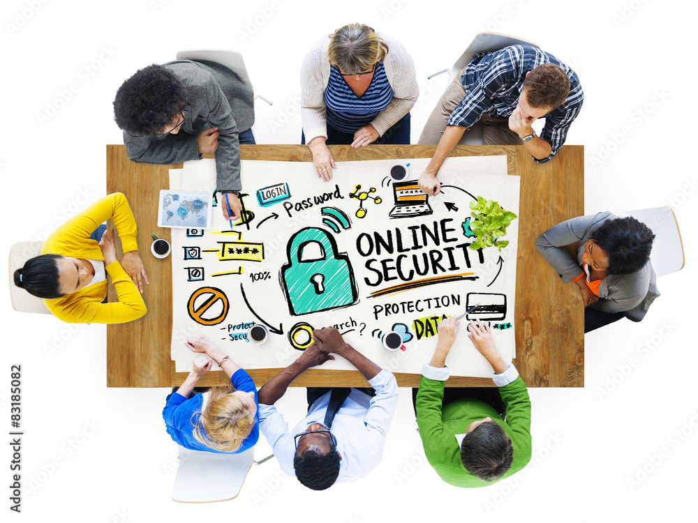 Online Security Protection Internet Safety People Meeting Concep