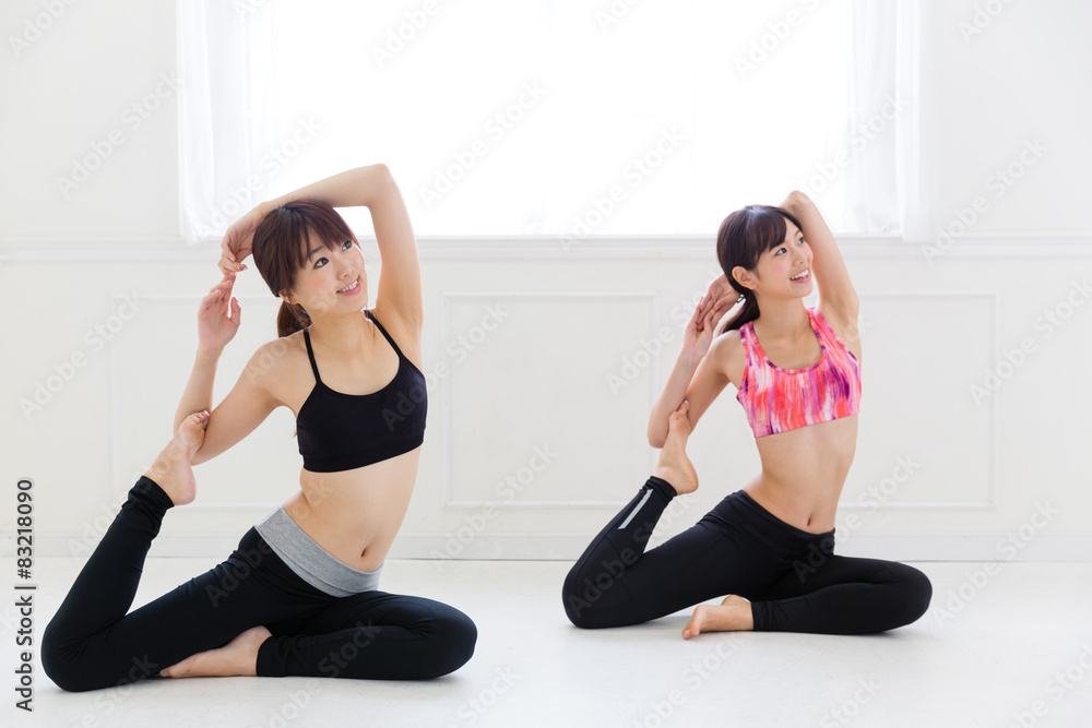 attractive asian women exercising