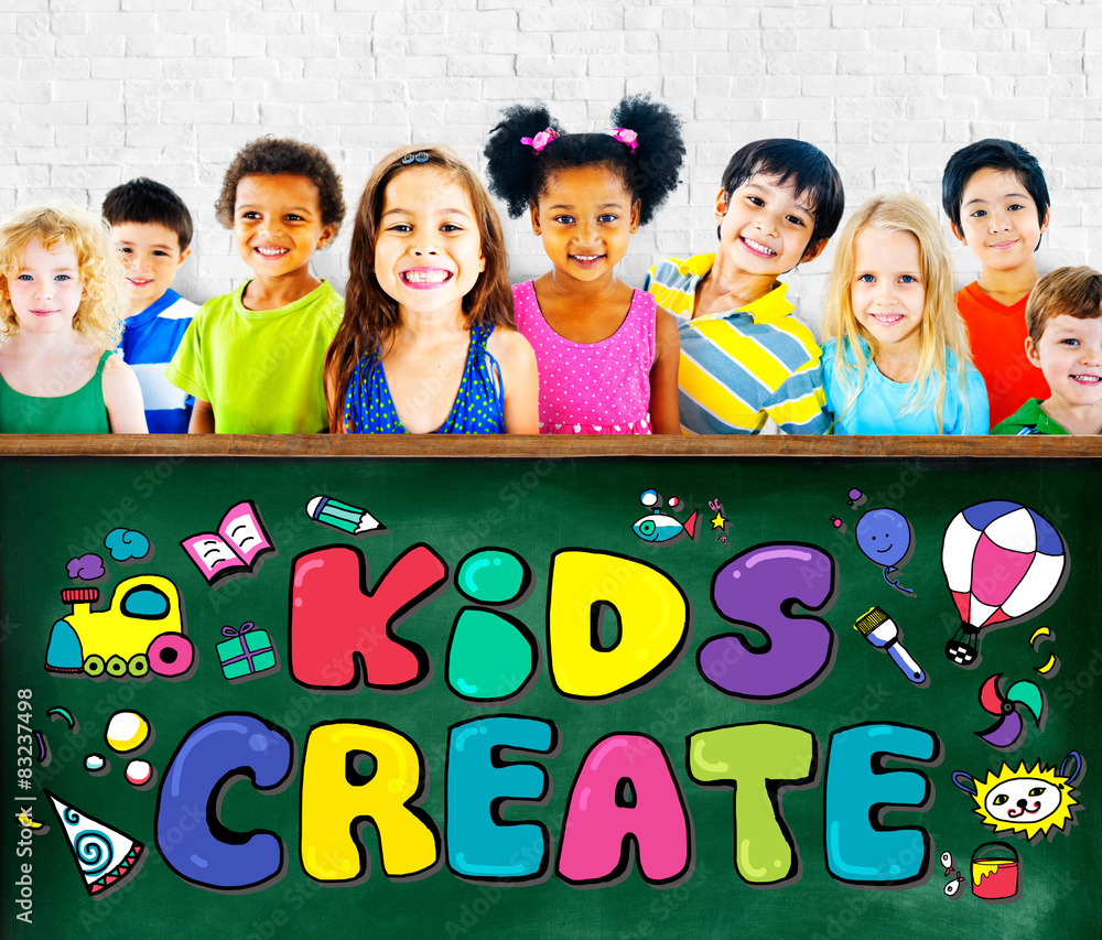 Kids Create Cretivity Design Ideas Colorful Concept